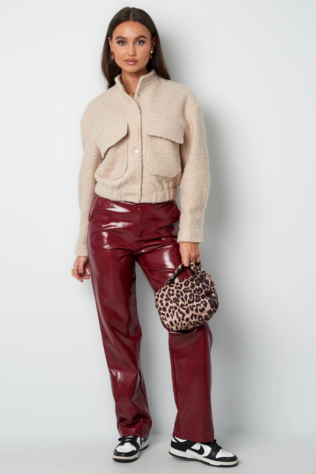 Woven Polyester Fiber Women's Jacket Casual Solid Color Fall/Winter