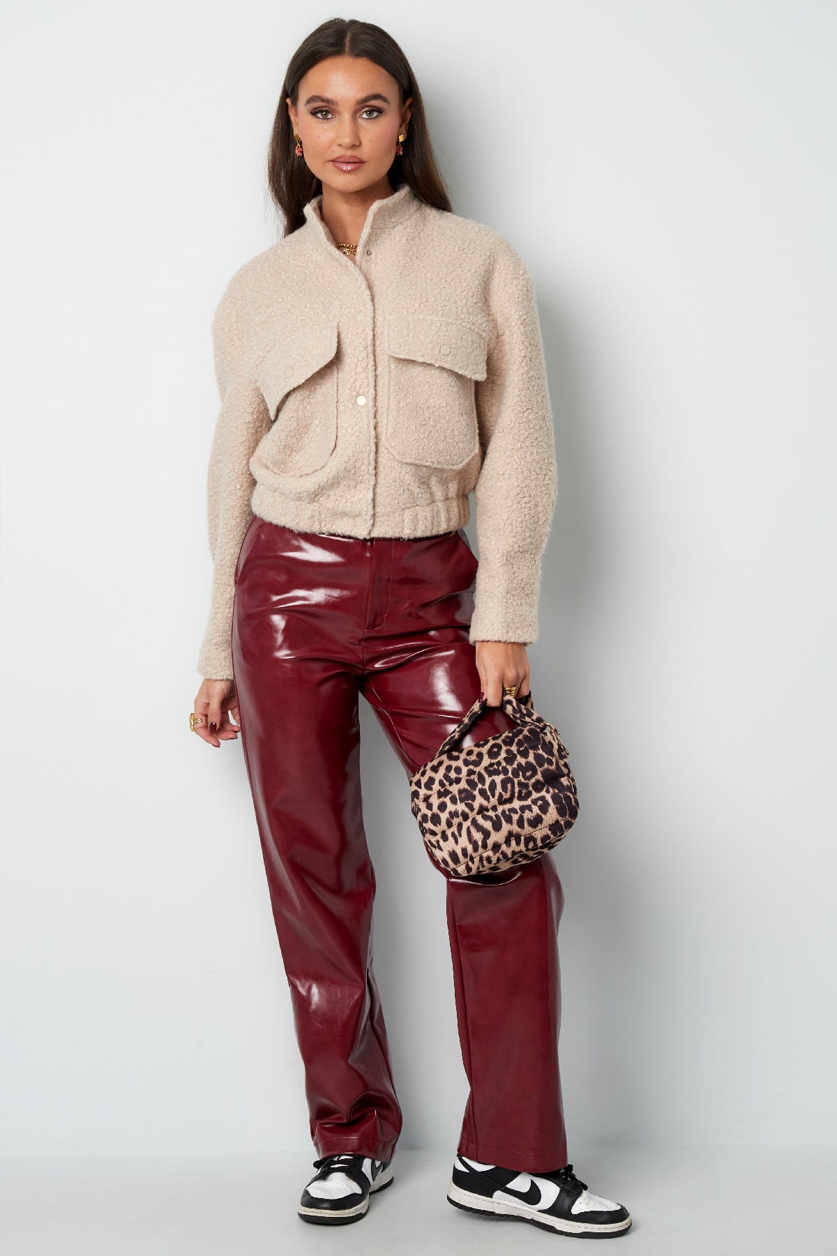 Woven Polyester Fiber Women's Jacket Casual Solid Color Fall/Winter