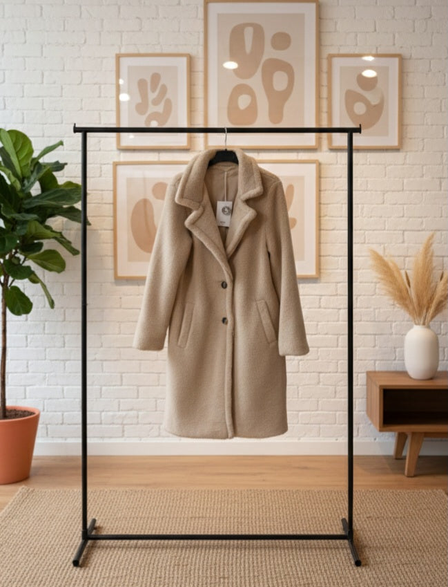 Kuscheliger Teddy-Mantel in Beige