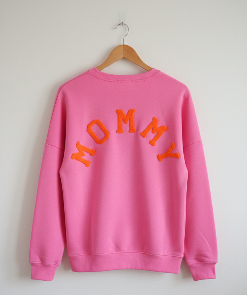 Damen Strickpullover "Mummy" – Oversized Sweater mit Statement