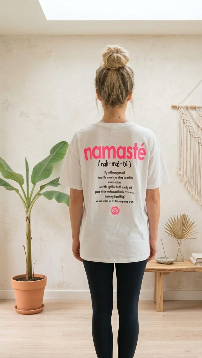 Namasté Definition Shirt ✨ Yoga T-Shirt Damen mit Om Symbol & Spiritueller Botschaft 🧘‍♀️