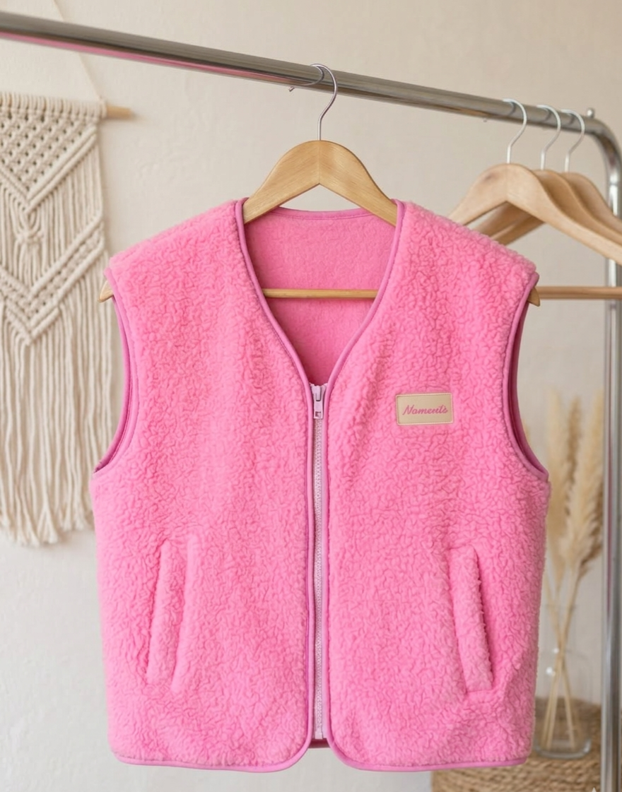 Teddy Weste Damen Namaste – Kuschelige Sherpa Fleece Weste mit Reißverschluss