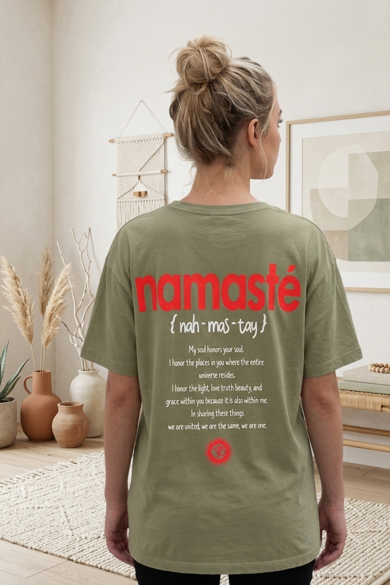 Namasté Definition Shirt ✨ Yoga T-Shirt Damen mit Om Symbol & Spiritueller Botschaft 🧘‍♀️