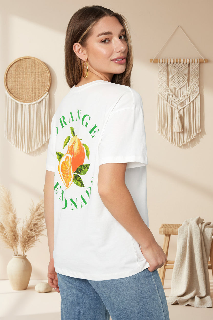 Knitted Women's T-shirt Casual Botanical