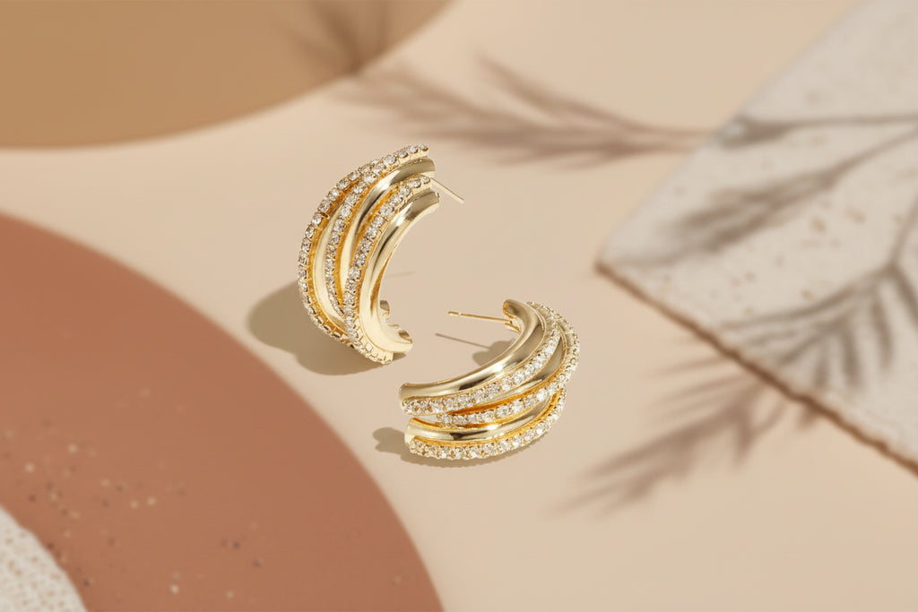 Iron Stud Earrings irregular shape Elegant Christmas Luxurious Series Women's jewelry