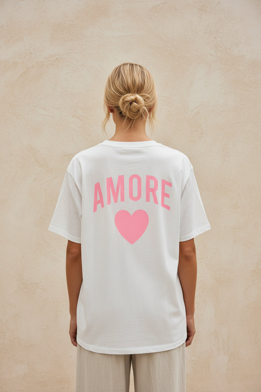 Amour Herzprint T-Shirt – 100% Baumwolle, One Size | Chilli Girl Collection