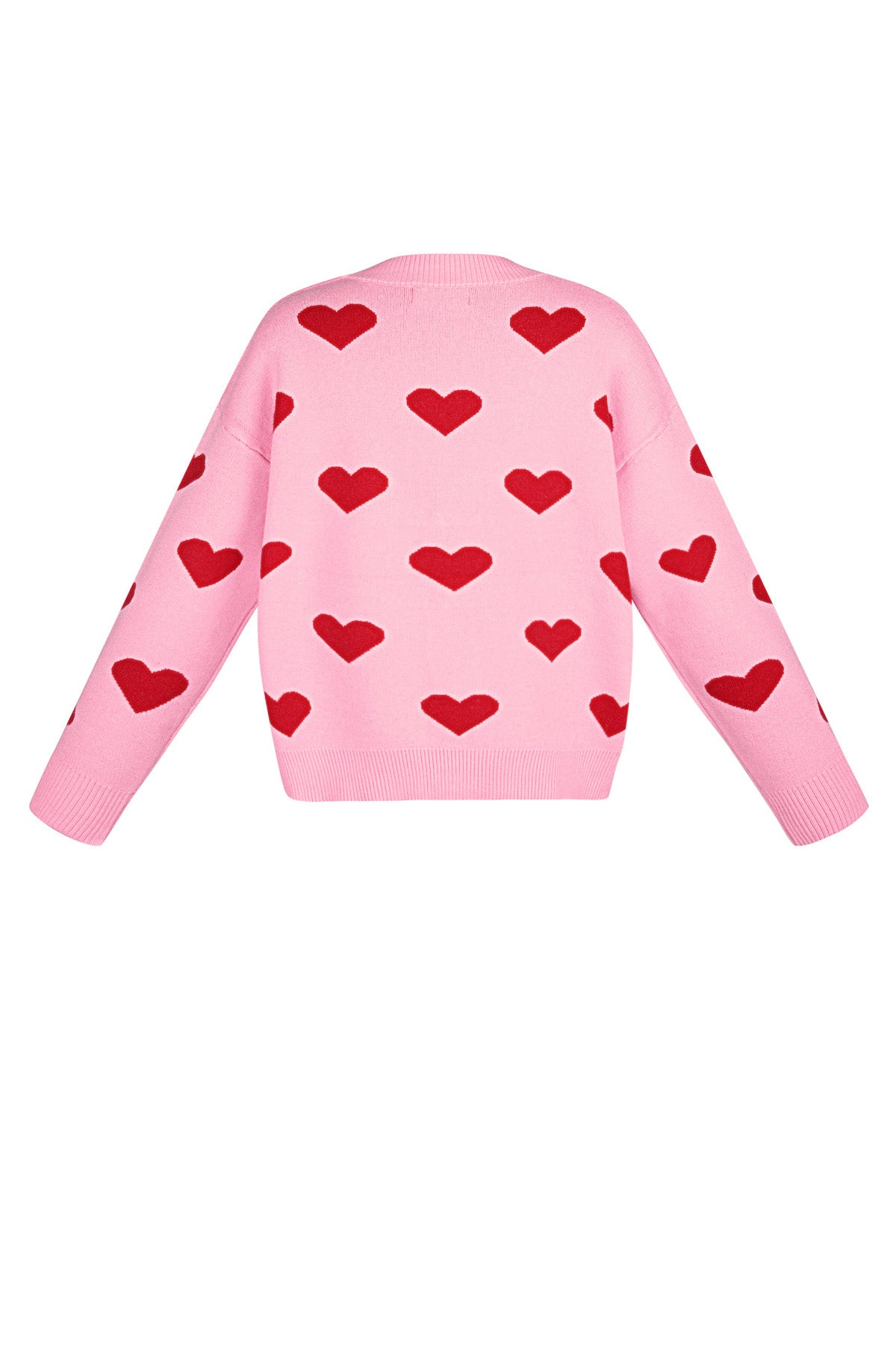 Viscose Knitted Women's Cardigan Cute Heart Pattern Fall/Winter