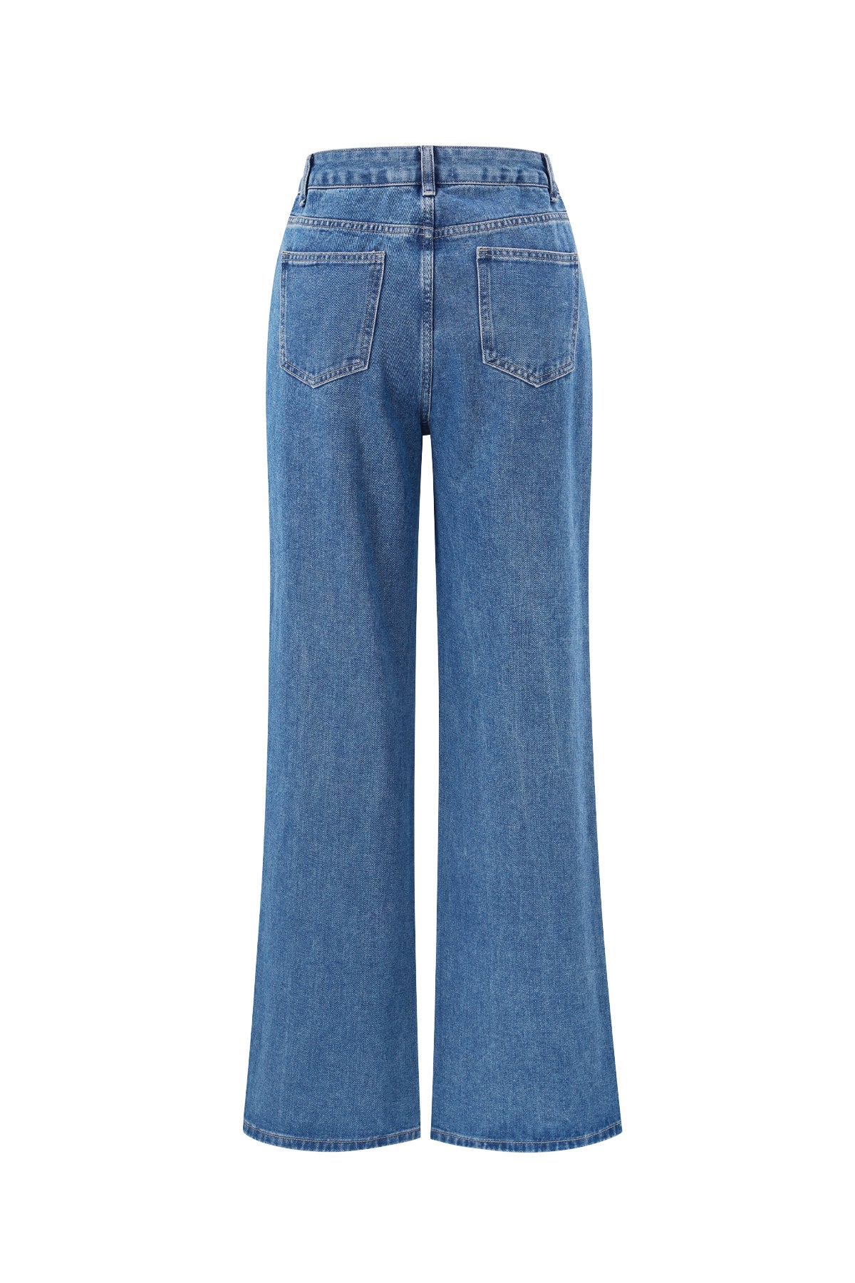 Cotton Woven Women's Straight Leg Denim Pants Heart Embroidery Casual