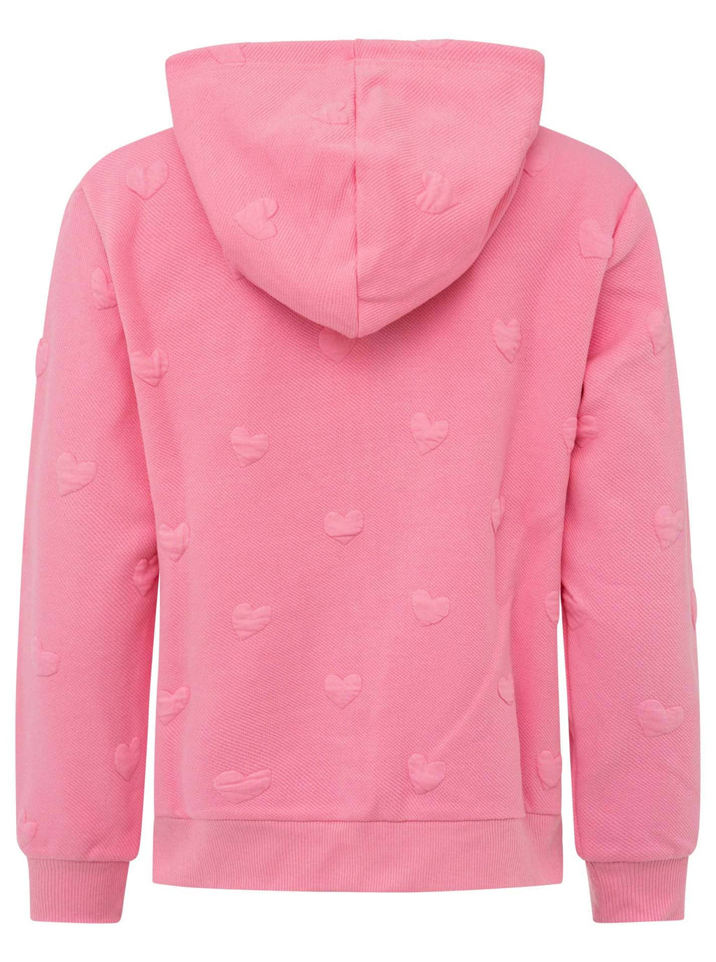 Hoodiejacke Zwillingsherz Love, rosa Damen-Hoodiejacke, Produktfreisteller Rückansicht