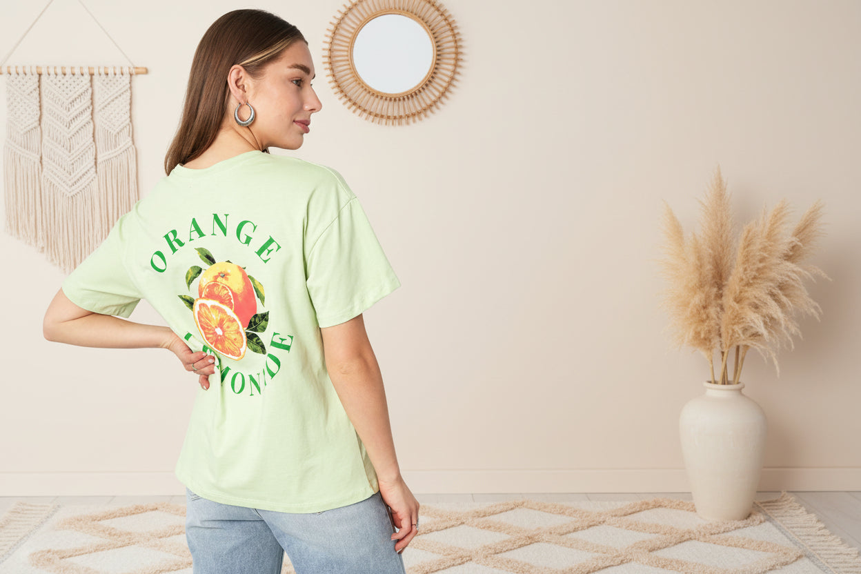 Knitted Women's T-shirt Casual Botanical