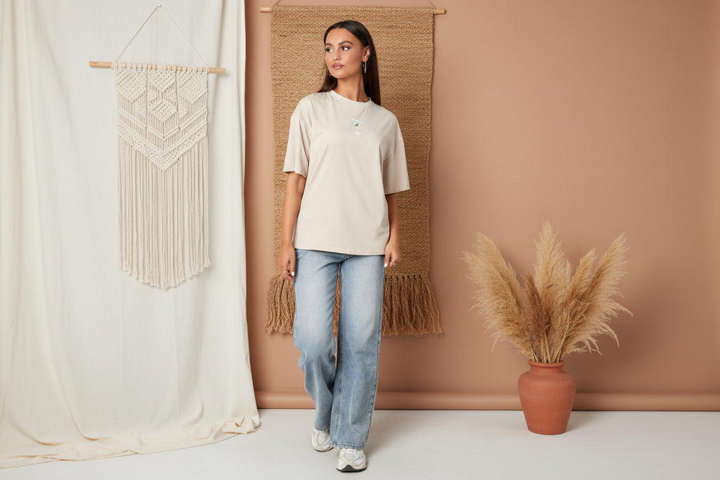 Cotton Knitted Women's T-shirt Casual Letters