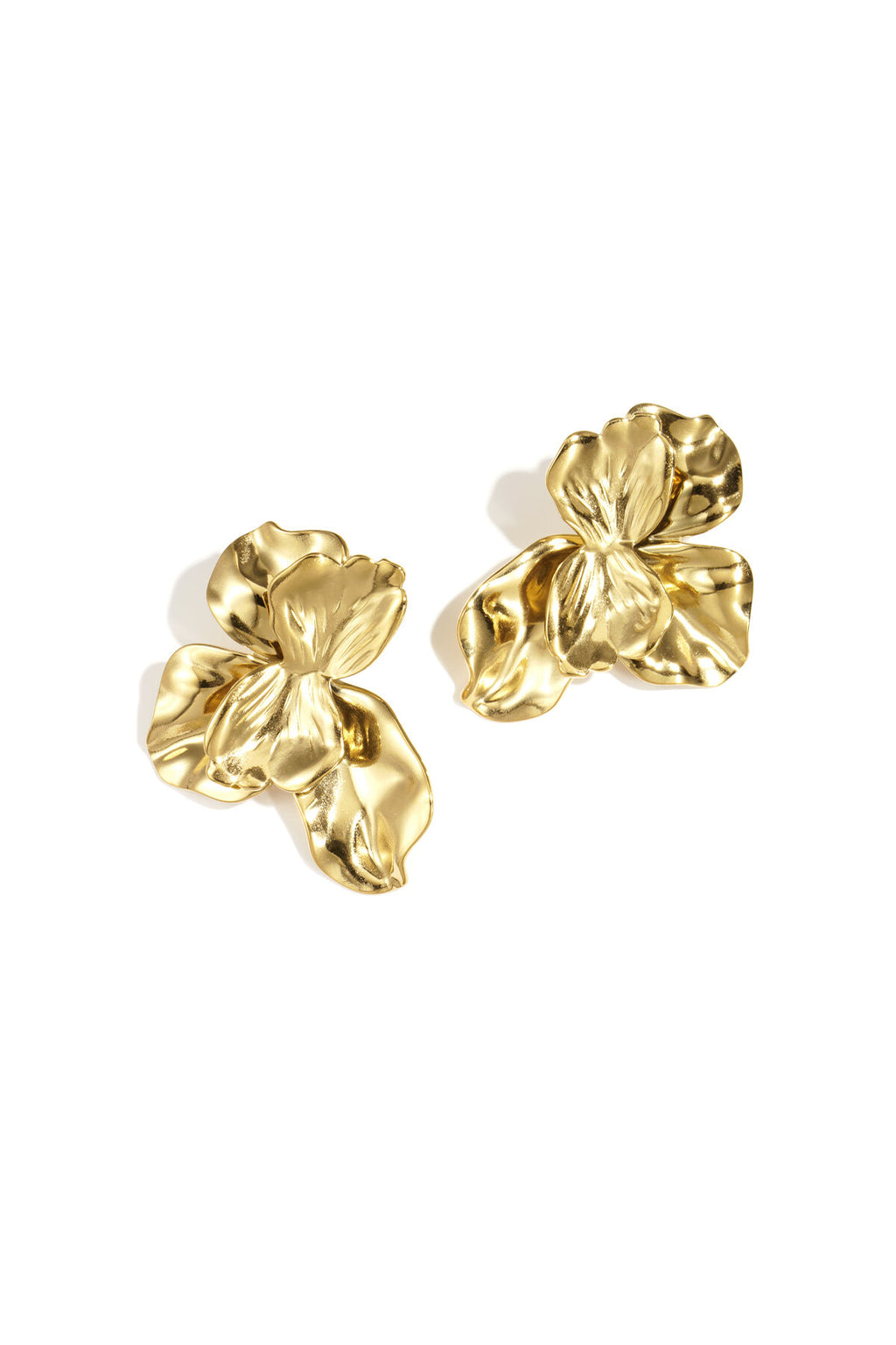 Half flower statement earrings
