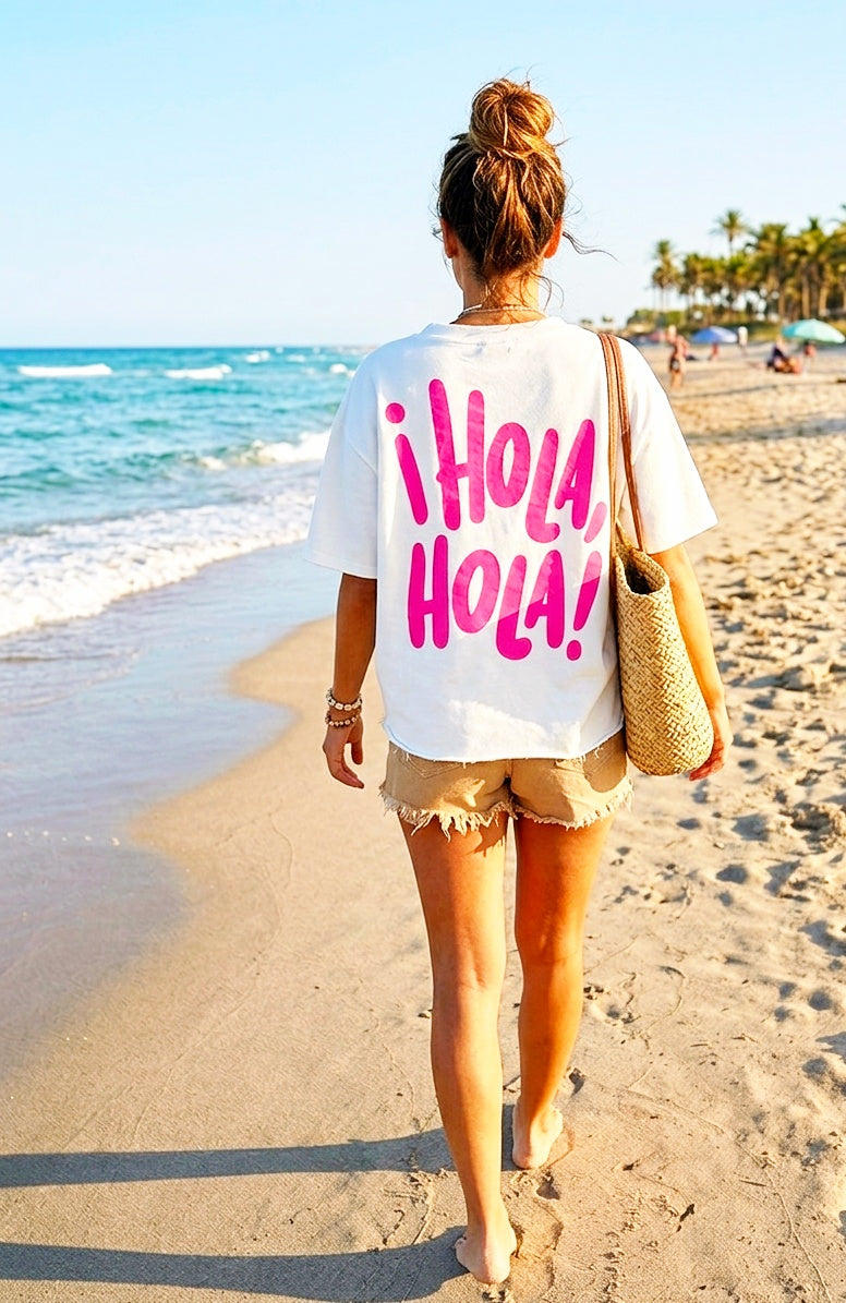 ¡Hola! Statement Shirt – Sommer Print Oberteil