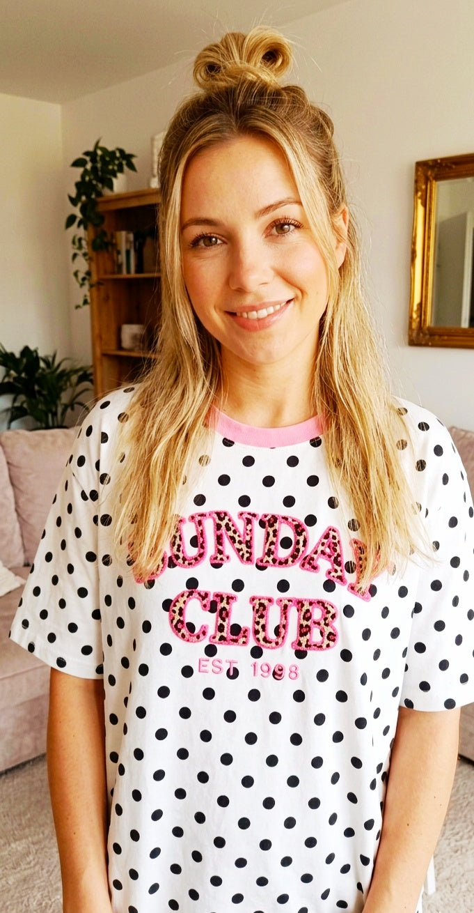 "Sunday Club" Oversize-Shirt – Polka-Dot & Leo-Print | Onesize S–L