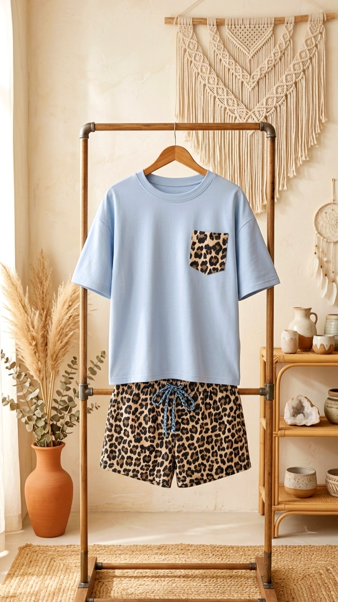 Wild At Heart | Oversized Shirt & Leo-Shorts | 2-Teiler