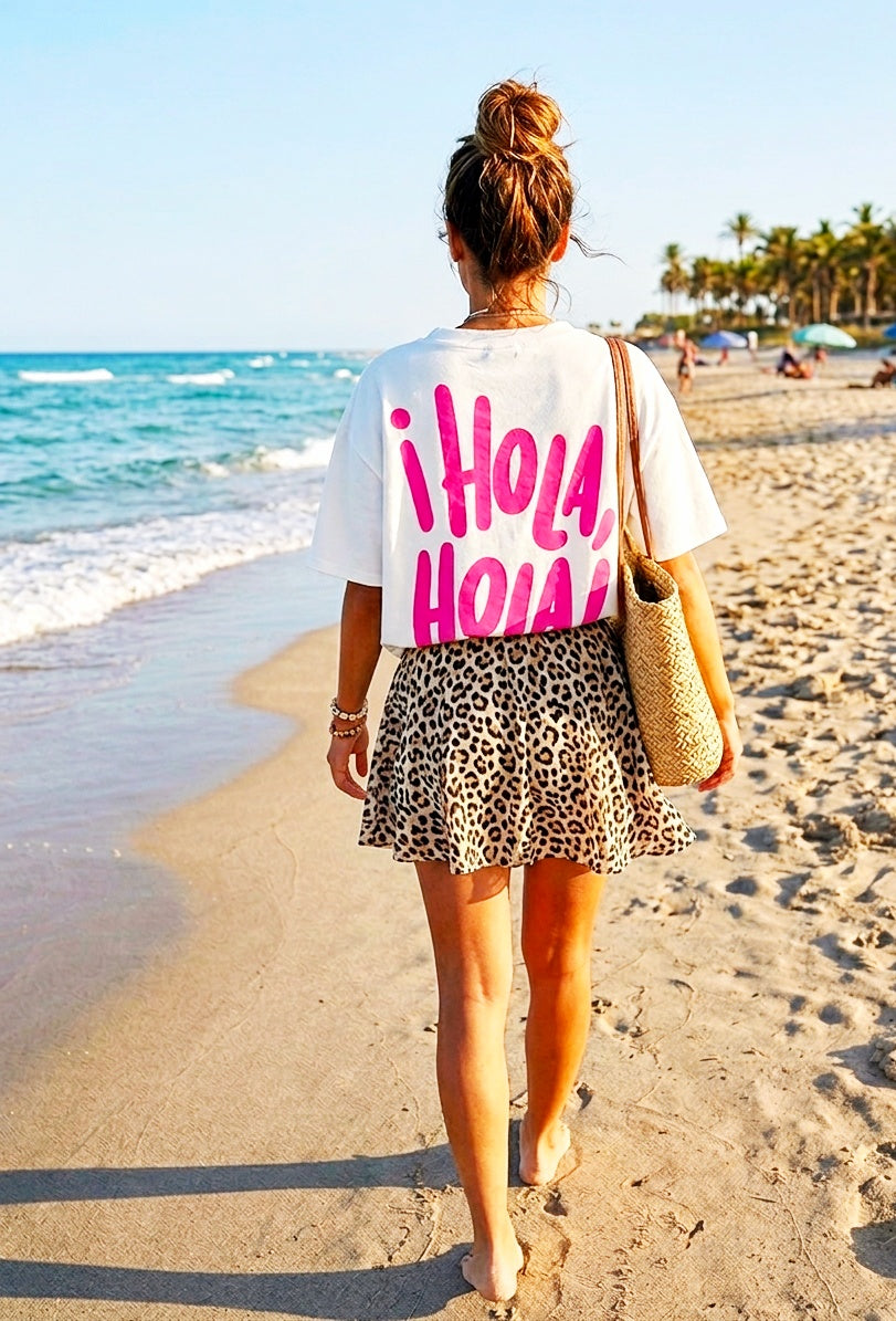 ¡Hola! Statement Shirt – Sommer Print Oberteil