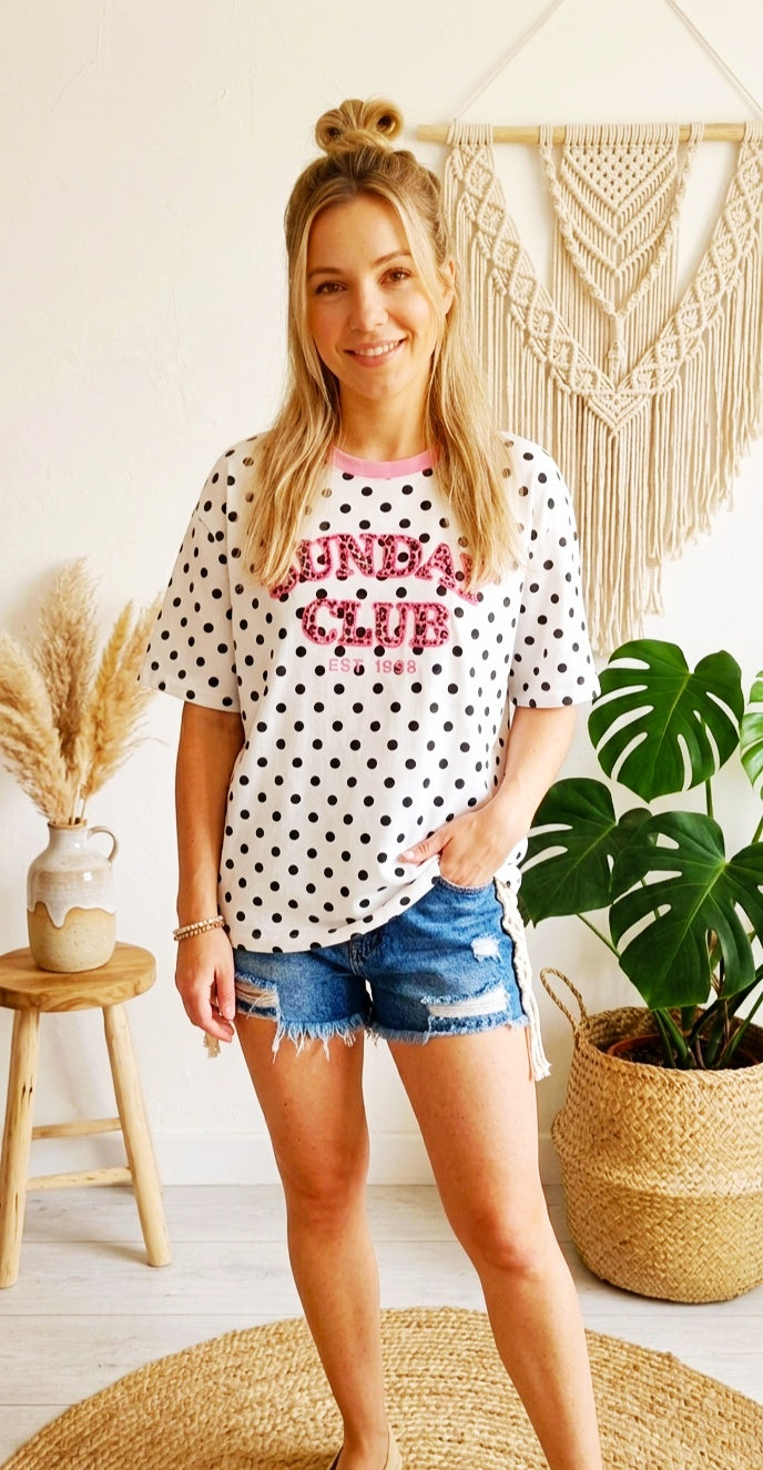 "Sunday Club" Oversize-Shirt – Polka-Dot & Leo-Print | Onesize S–L
