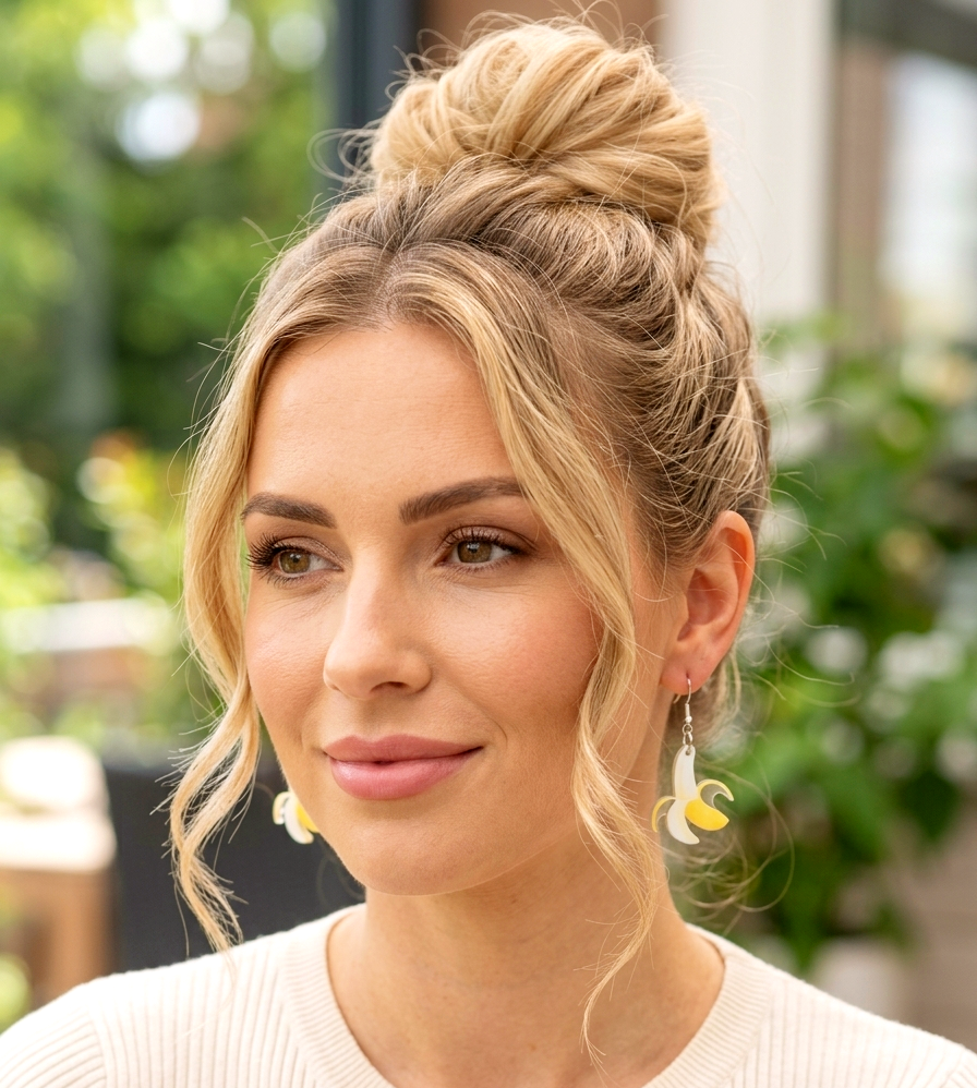 Bananen-Mond Ohrringe aus Acryl – Trendiger Boho Sommer Schmuck für Damen