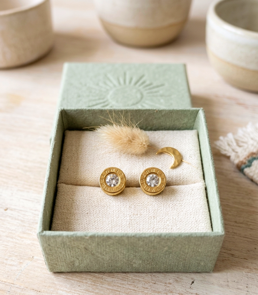 Elegante Ohrstecker "Roma" mit Kristall in Gold-Optik ✨💛