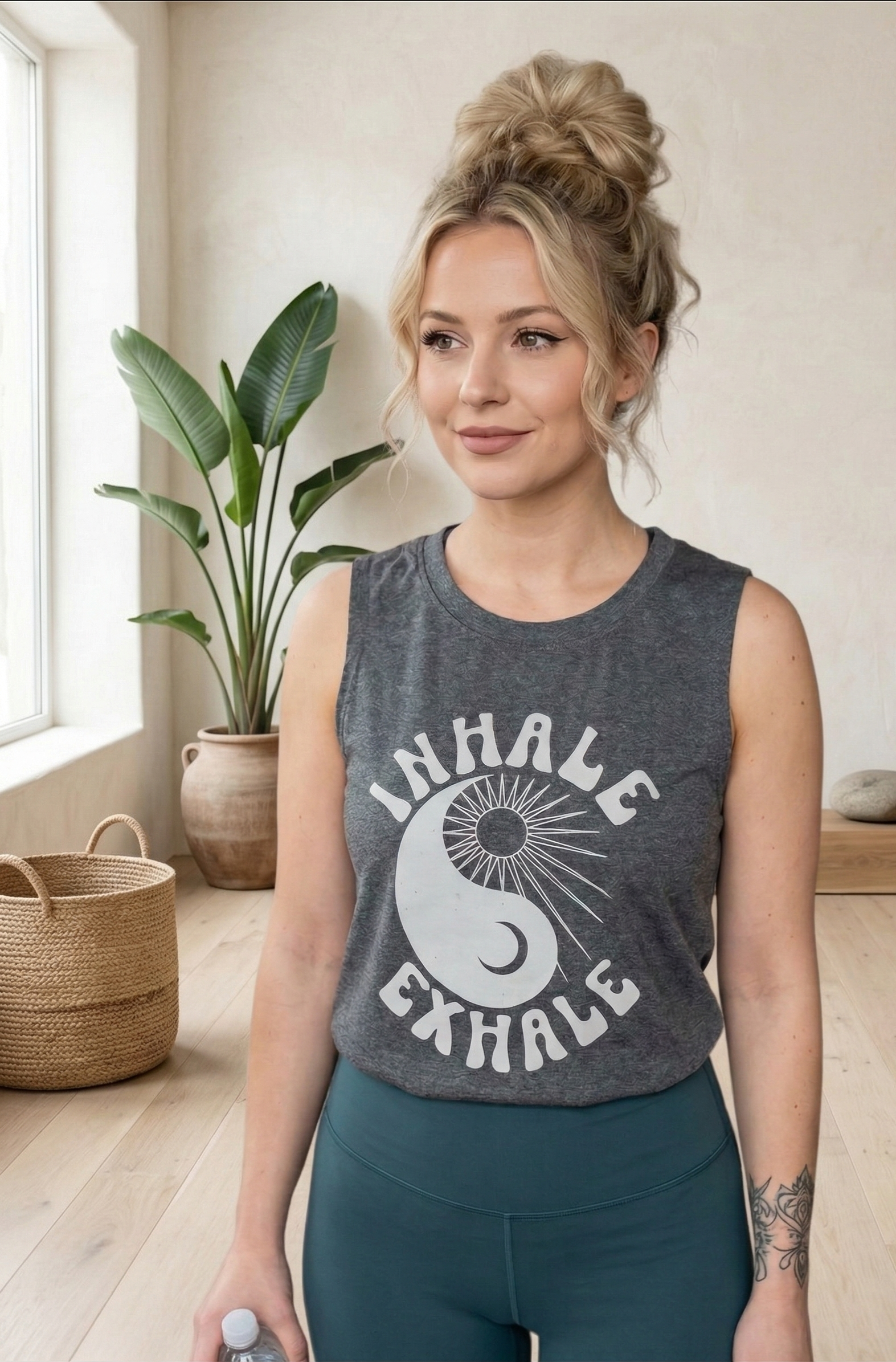 Yoga Tank Top Damen Inhale Exhale – Achtsamkeit & Flow | Spirituelles Fitness Shirt