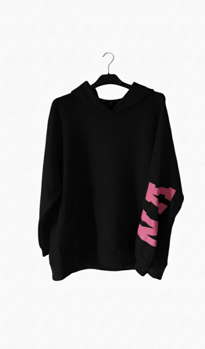 Women's, Namaste, sweater, autumn, winter, hood, hoodie, cozy, lettering, modern, black, brown, pink