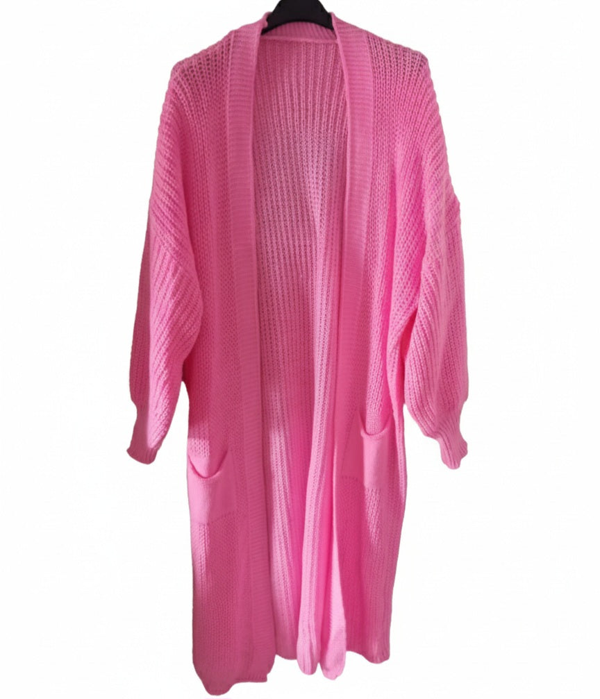Damen Cardigan Pink – Leuchtend & Modern mit Taschen