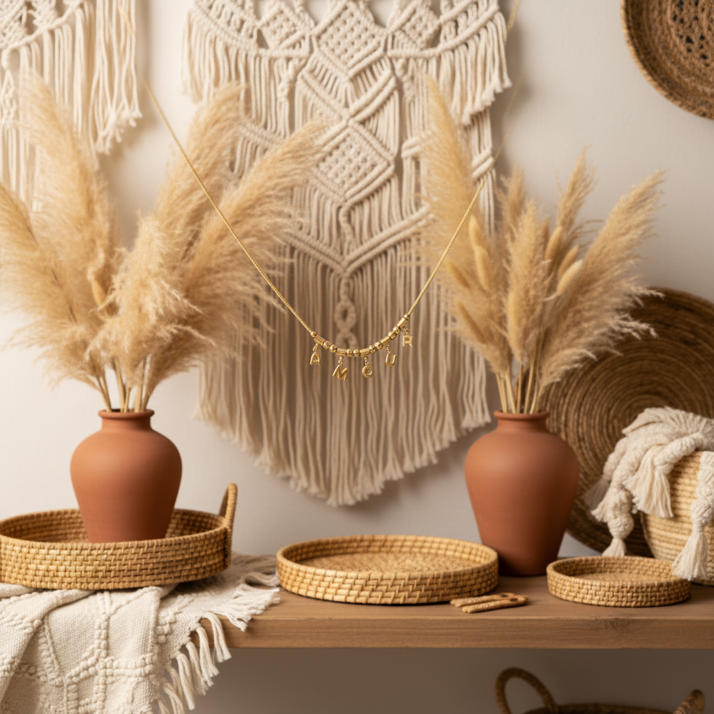 Amour Halskette Bild 2 - Boho-Hintergrund