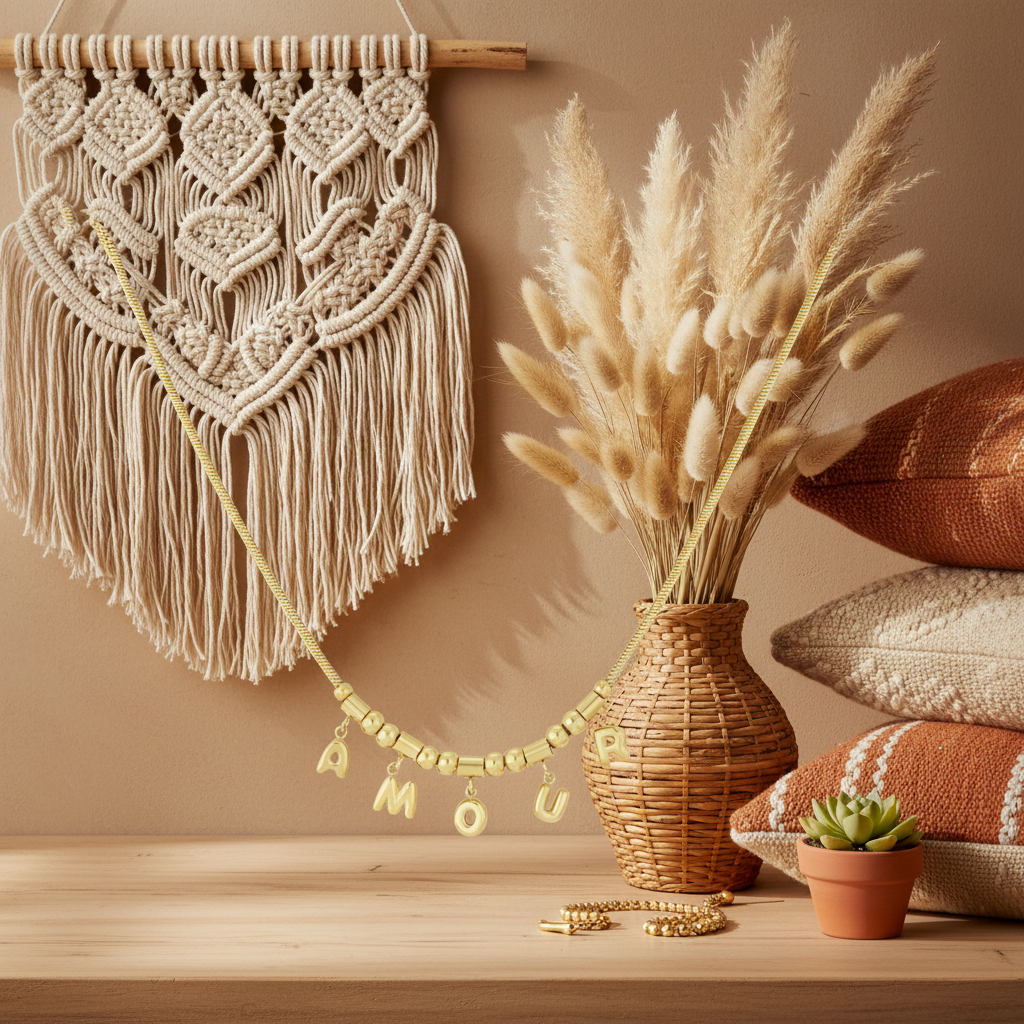 Amour Halskette Bild 3 - Boho-Hintergrund