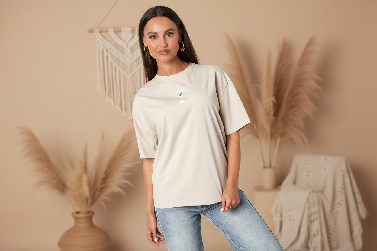Cotton Knitted Women's T-shirt Casual Letters
