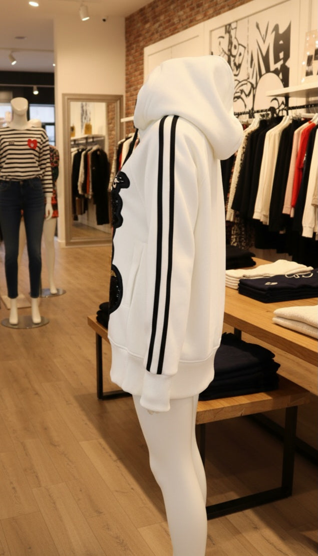 Women's, sweater, Mickey, glitter, eye-catching, autumn, winter, hooded, sporty, beautiful, glamorous, Betty