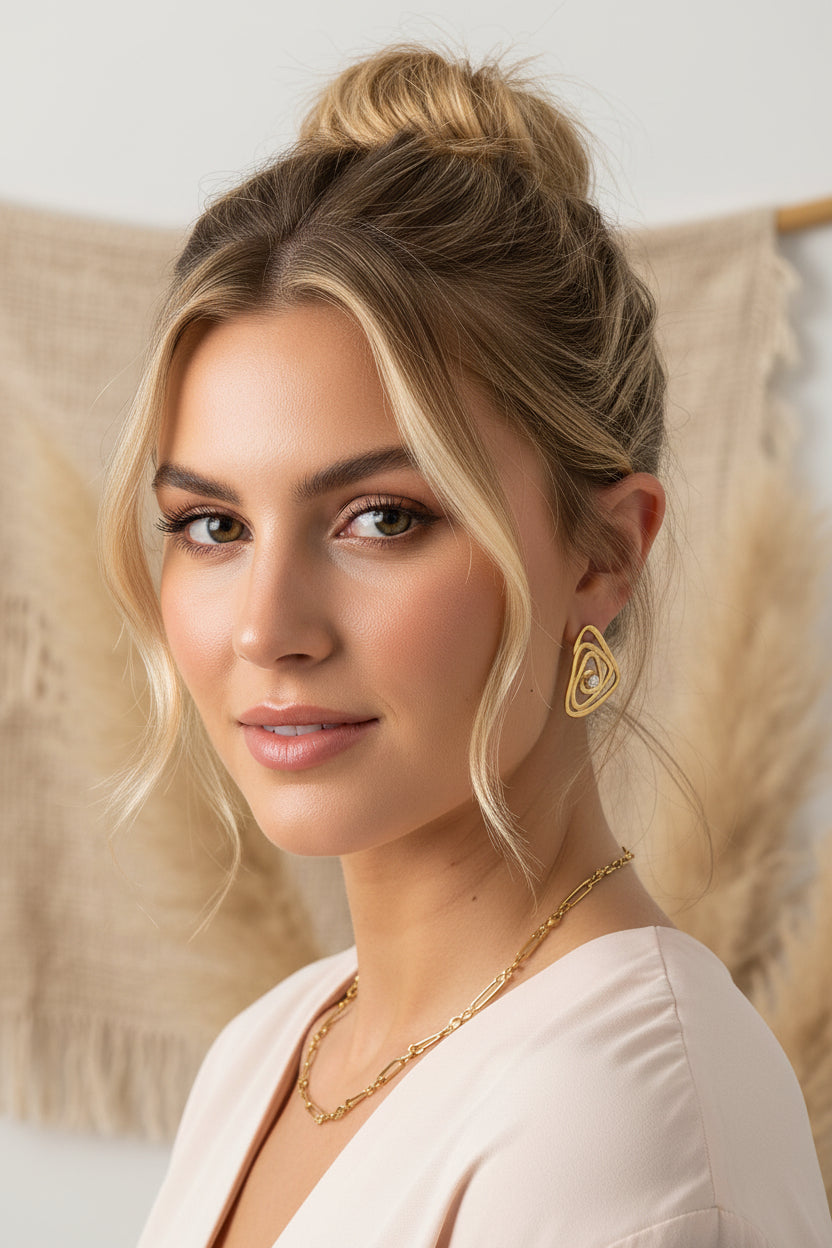 Hypnosis earrings with stone