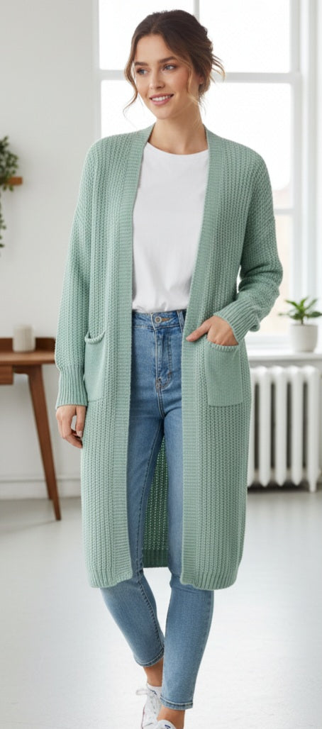 Damen,modern,Strick,Cardigan,Übergang,Jacke,mint,stilvoll,oversize