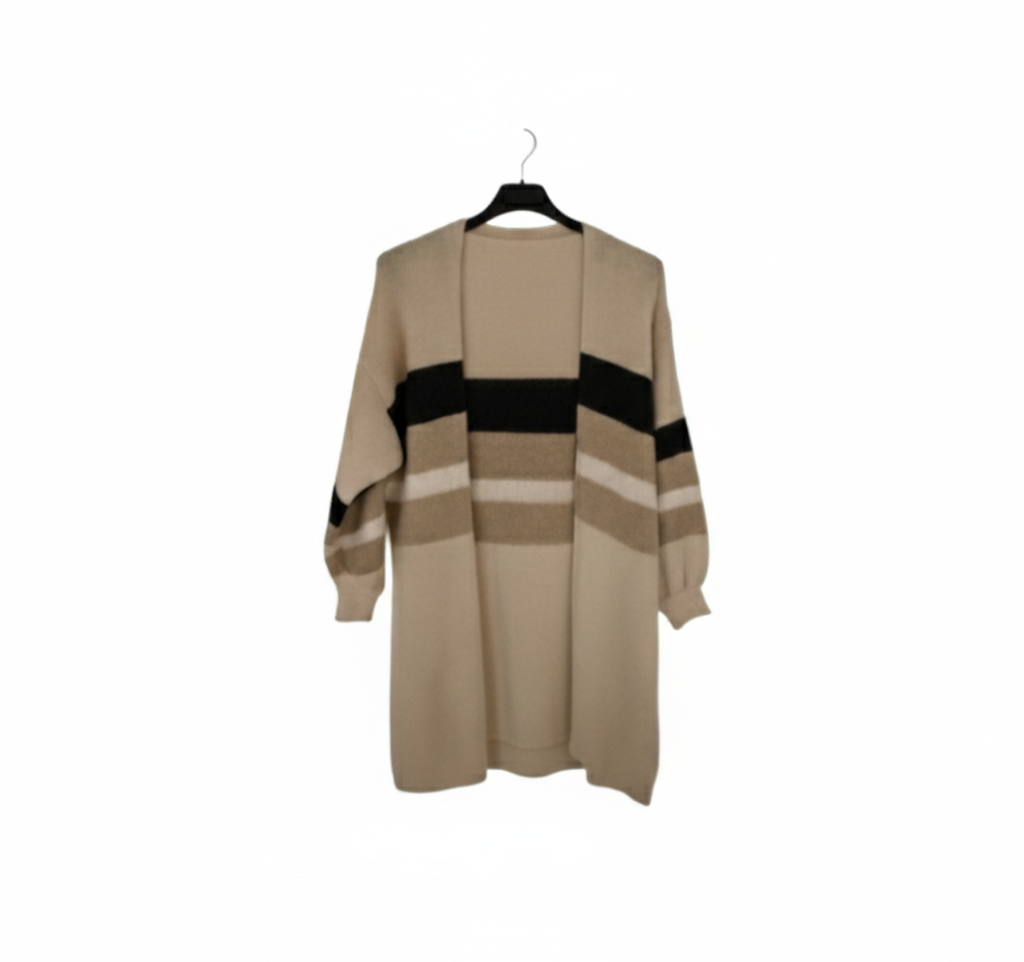 Damen Strick-Cardigan mit Streifen – Lässig & Zeitlos für Herbst & Winter