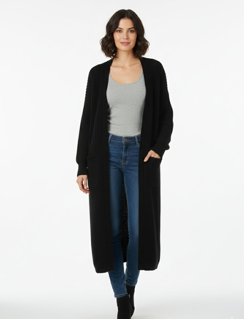 Damen Strick-Cardigan Schwarz – Elegant & Zeitlos für Herbst & Winter