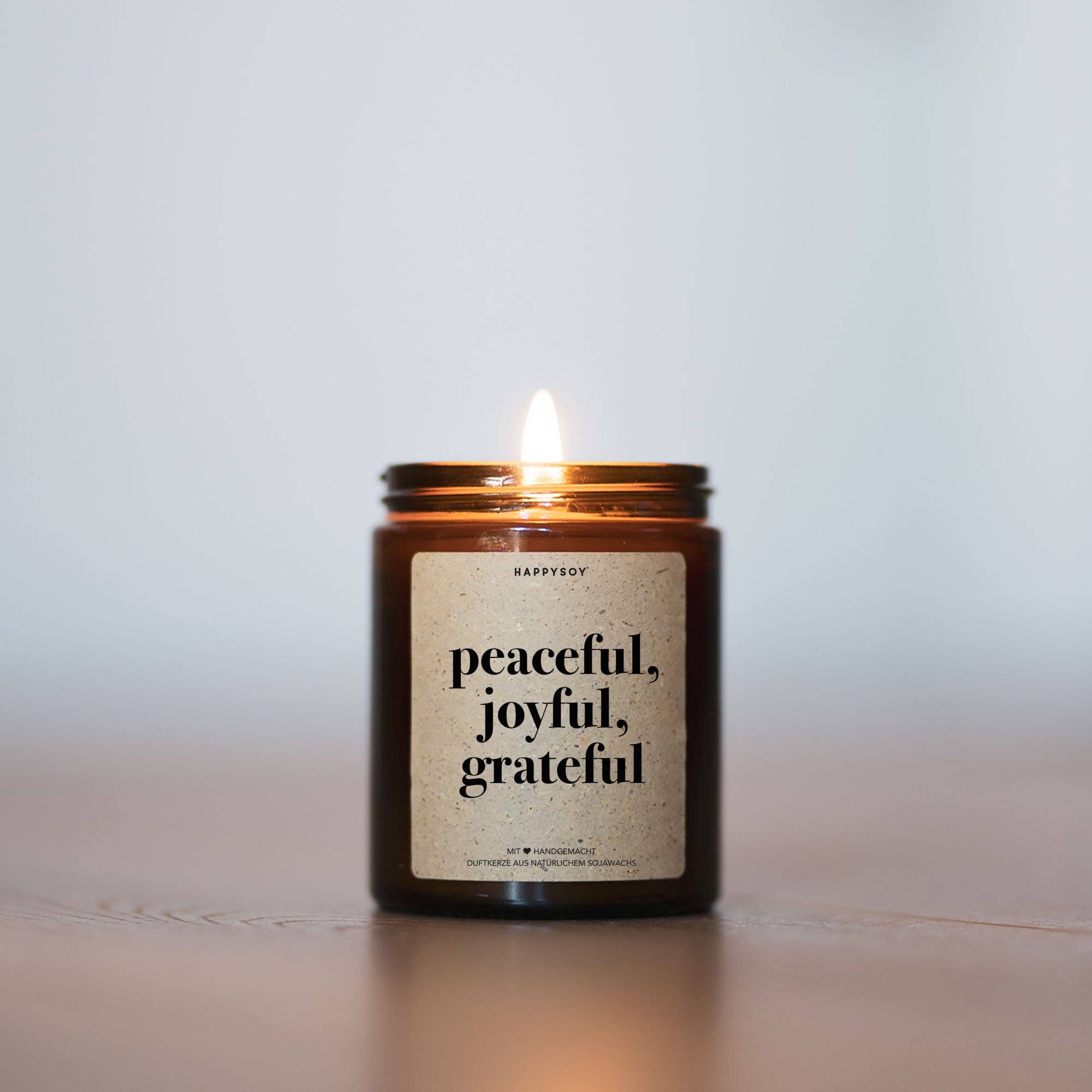Duftkerze Peaceful Joyful Grateful – Yoga & Meditation Kerze | Soja Duftkerze