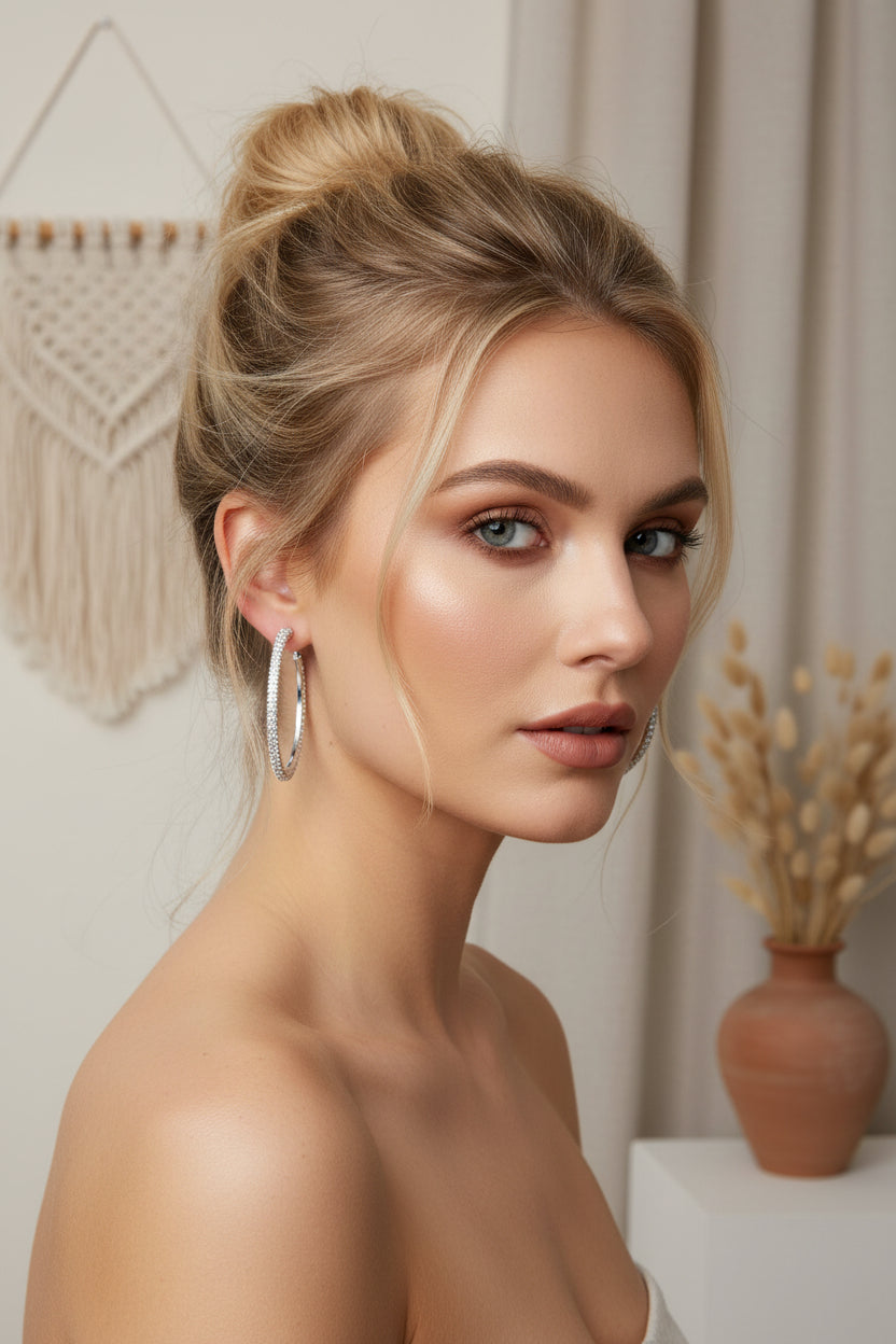 Copper Hoop Earrings Geometric Elegant Christmas Luxurious Series Women's jewelry