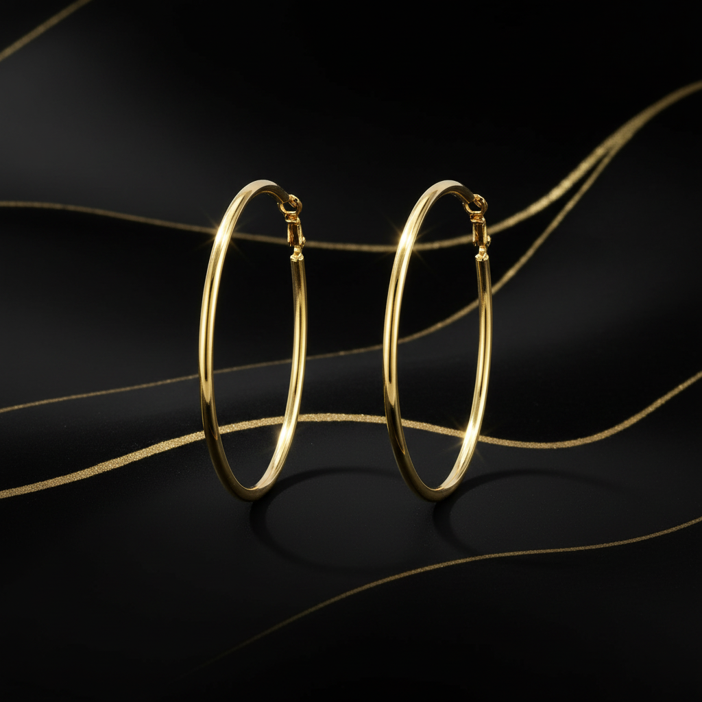 Edelstahl Creolen mit neuem Hintergrund