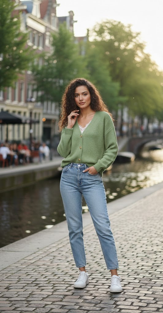 Knitted Love Cardigan – Damen Strick-Cardigan mit Knöpfen