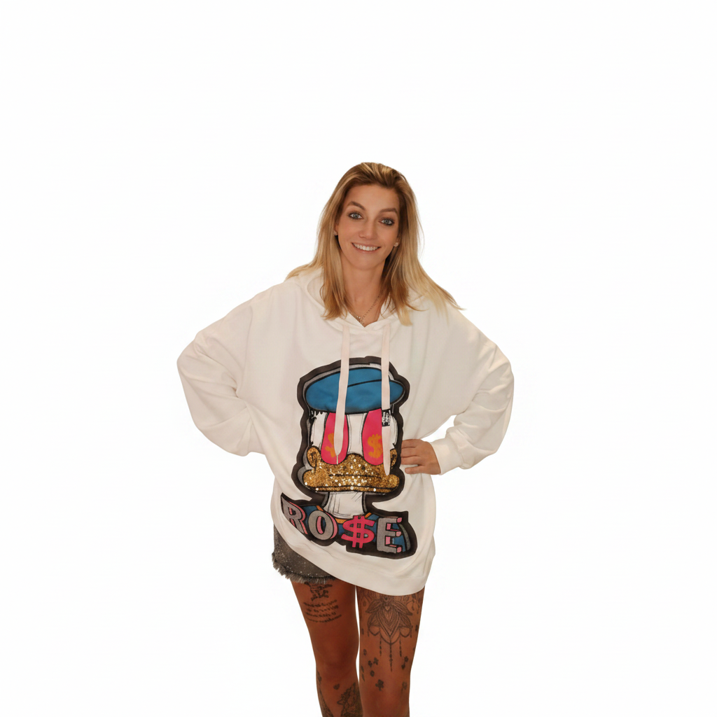 Glitzer Hoodie Damen Freisteller