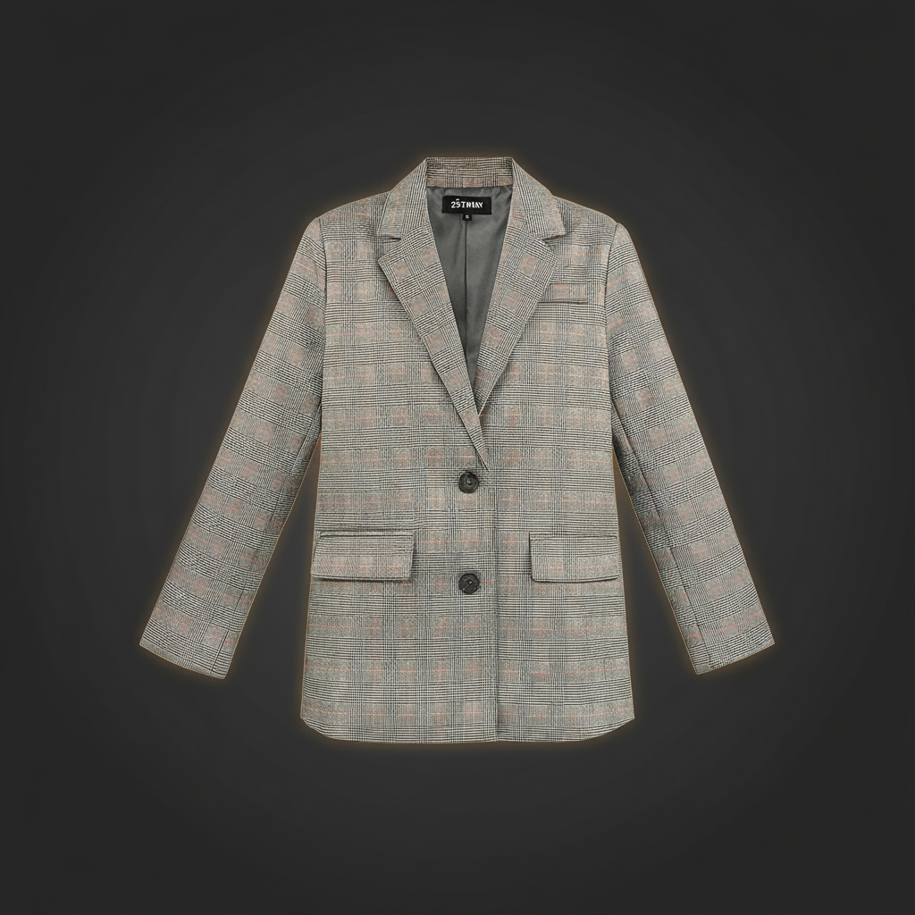 Damen Anzug-Set Polyester Karomuster - Dark Luxe Style