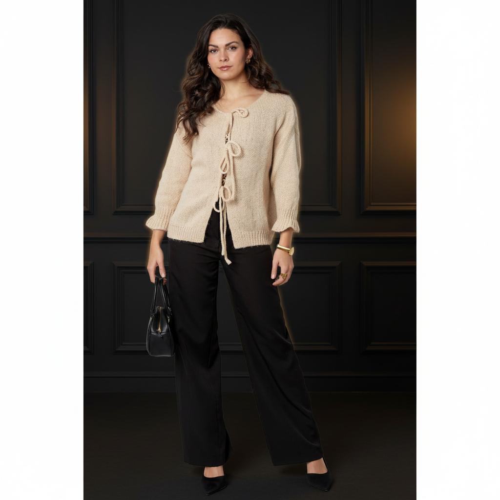 Damen Nylon Top Oversized Lace-Up Design - Dark Luxe Style