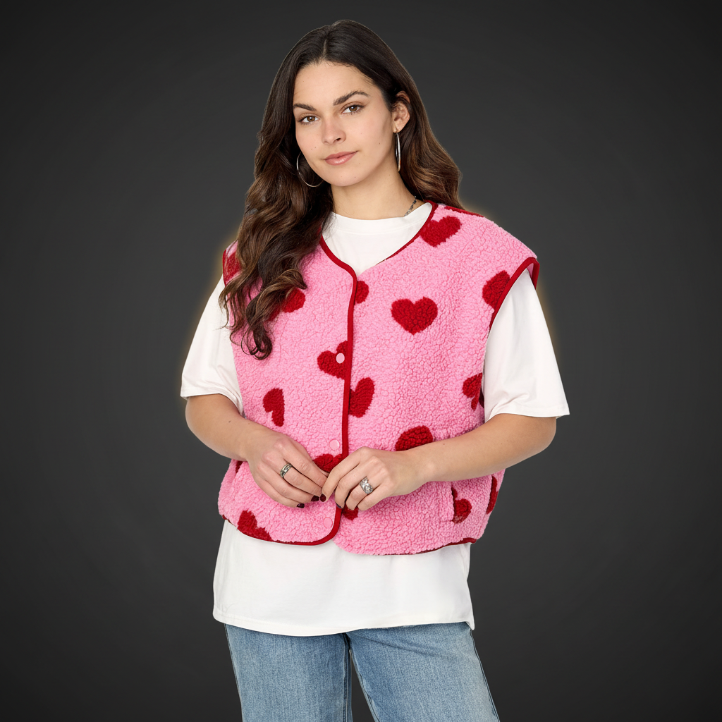 The Lover Gilet Herzmuster - Dark Luxe Style