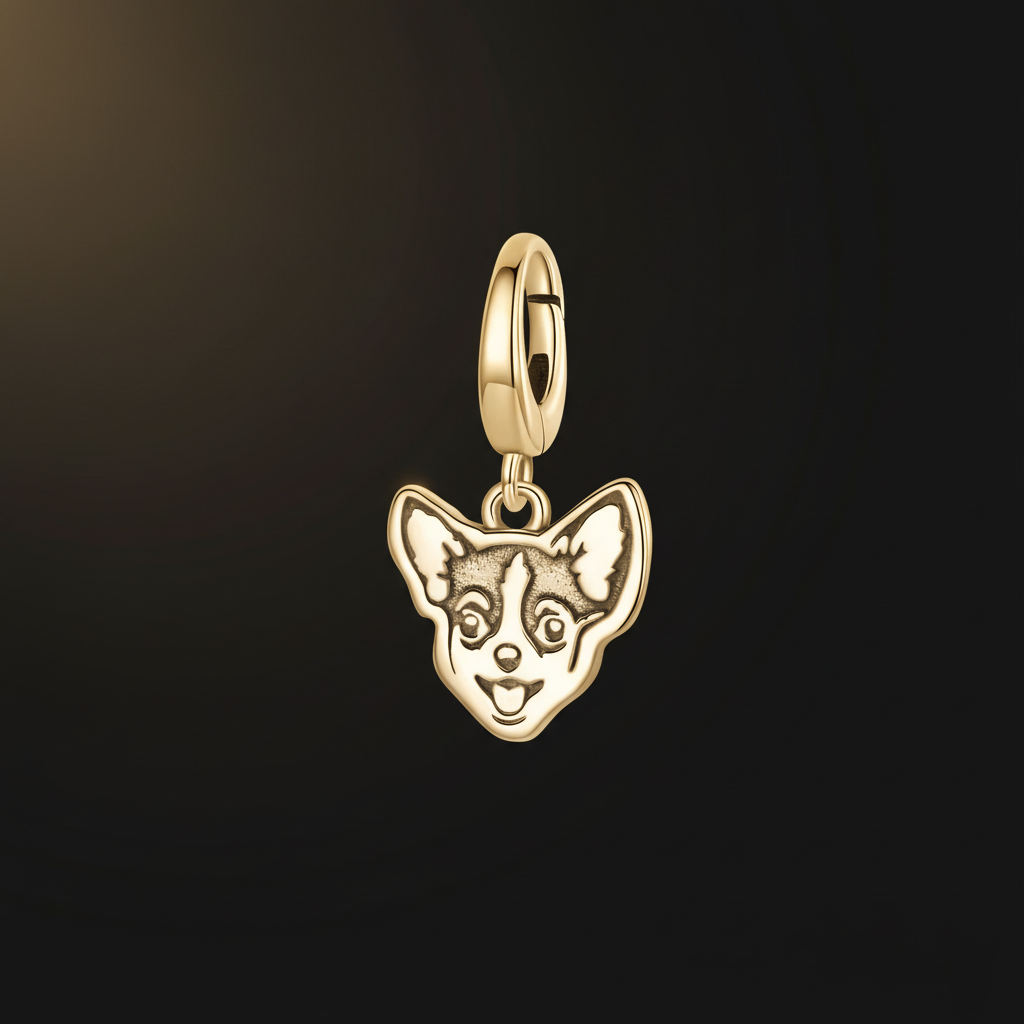 925 Sterling Silber Schnauzer Anhänger - Premium Dark Luxe