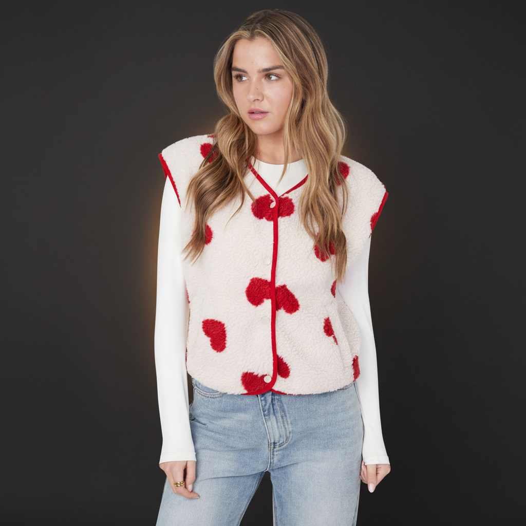 The Lover Gilet Herzmuster - Dark Luxe Style