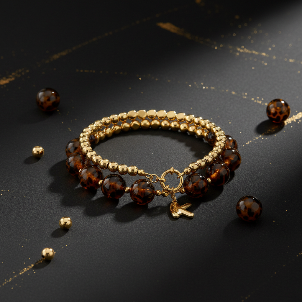 Acryl Armband Leopardenmuster mit Premium Hintergrund