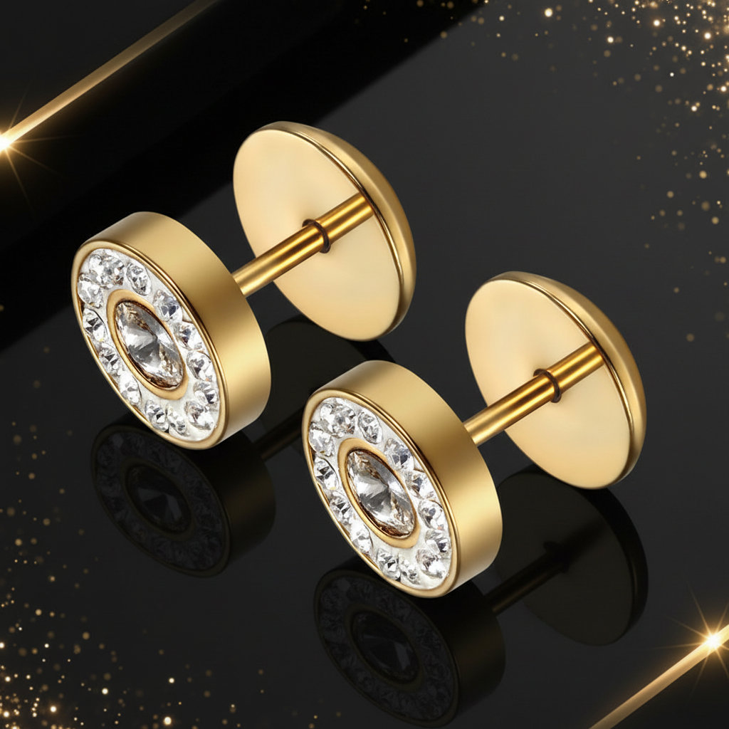 BONISKISS Edelstahl Ohrstecker Premium Dark-Luxe