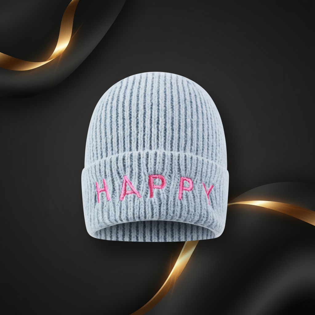 Happy Hat Farbvariante auf elegantem Hintergrund