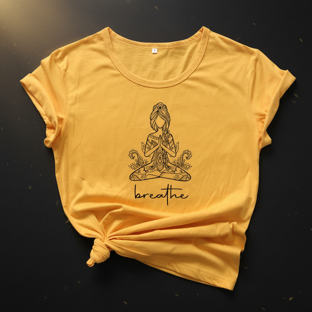 Breathe Meditation T-Shirt - Premium Dark Luxe
