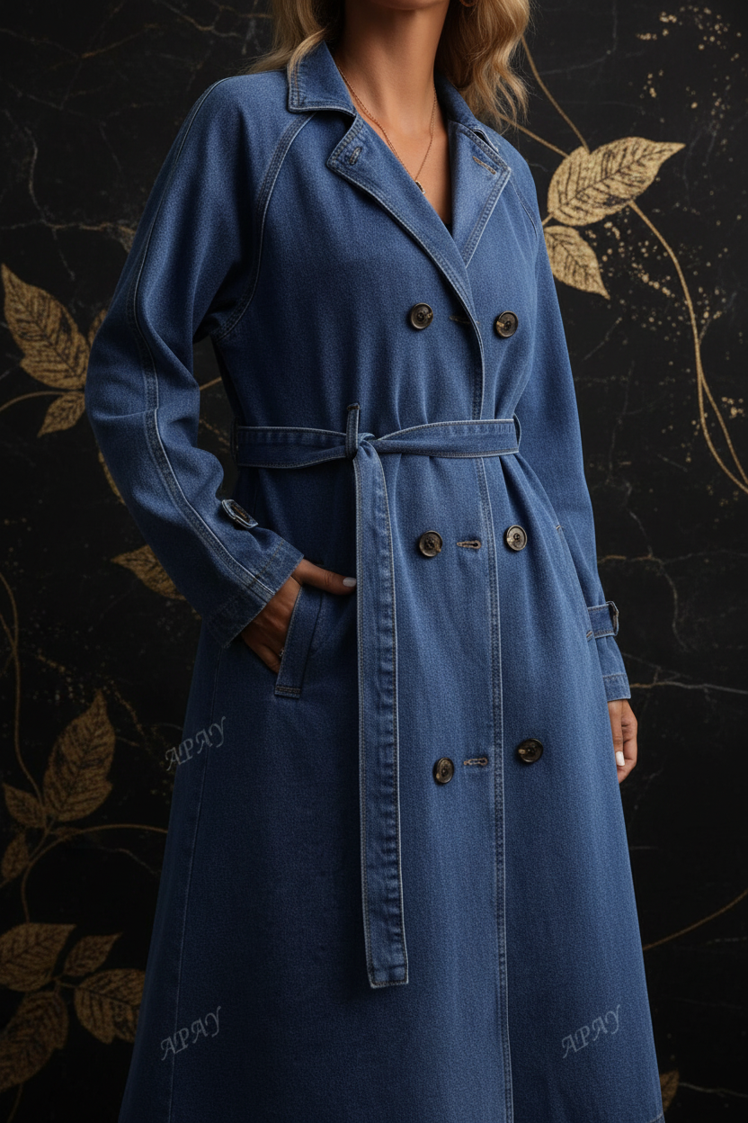 Lange Jeansjacke Detail - Dark Luxe Hintergrund