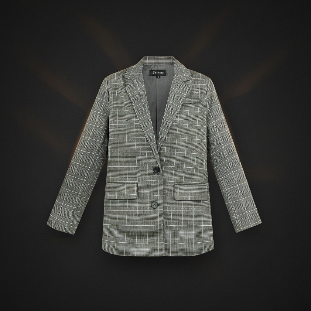 Damen Anzug-Set Polyester Karomuster - Dark Luxe Style